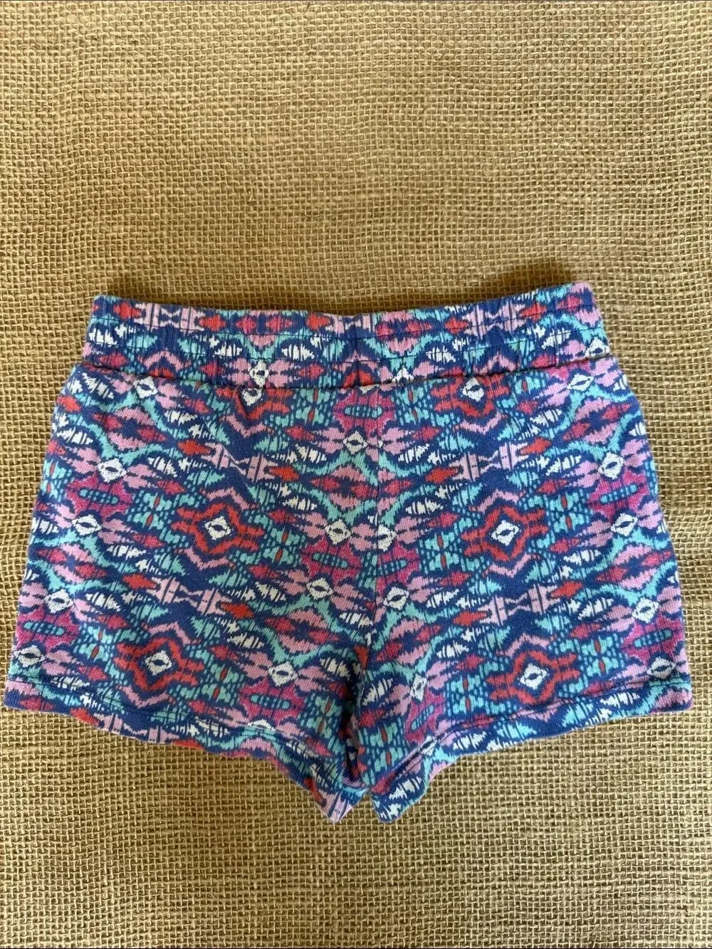 Gymboree Blue and Pink Aztec Knit Bike Shorts